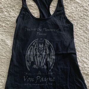 Black Graphic Tank Top